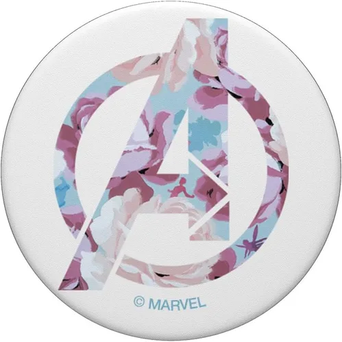 Vista 3 de Marvel Logotipo floral de los Vengadores con PopSockets PopGrip: agarre intercambiable para teléfonos y tabletas