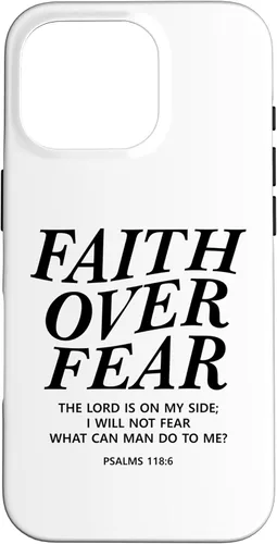 Vista 20 de Faith Over Fear Bible Verse Christian Religious Men Women Case for iPhone 17