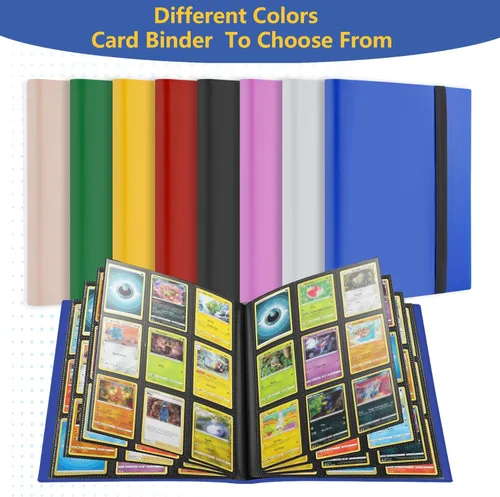 Vista 6 de Carpeta de tarjetas coleccionables de 9 bolsillos, libro de tarjetas premium para 360 tarjetas, álbum de tarjetas resistente para tarjetas