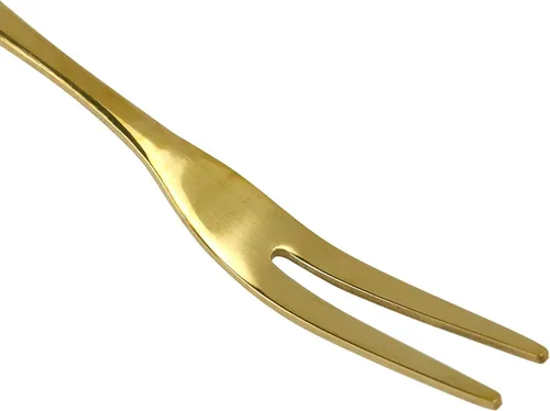 Vista 3 de Curqia Salad Forks Stainless Steel Small Forks Gold 2-Tine Fork for Cocktail Appetizer Dessert Party, 5 Packs