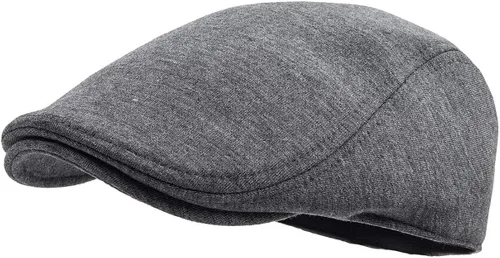 Vista 5 de FEINION Paquete de 2 gorras de algodón para hombre de Newsboy de ajuste suave