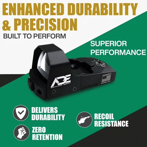 Vista 2 de Ade Advanced Optics RD3-006B-2 - Mira refleja de puntos verdes – 3 retículas MOA, 5 ajustes de brillo, se adapta a la huella Doctor/Venom/Fastfire