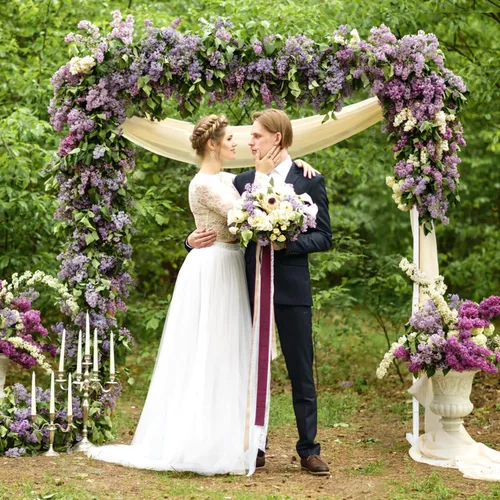 Vista 6 de Arcos de boda de 6.6 x 6.6 pies para ceremonia, soporte cuadrado de arco de globos de metal, soporte de telón de fondo para arco de boda para bodas