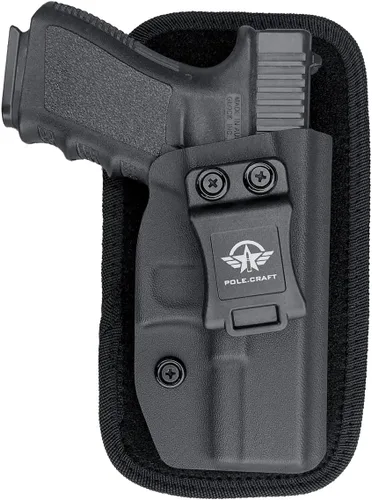 Vista 14 de POLE.CRAFT IWB Funda Kydex Custom Fit: Glock 19 19X 25 44 45 (Gen 1 2 3 4 5) y Glock 23 32 (Gen 3 4) – Transporte interior de la cintura – Adj.