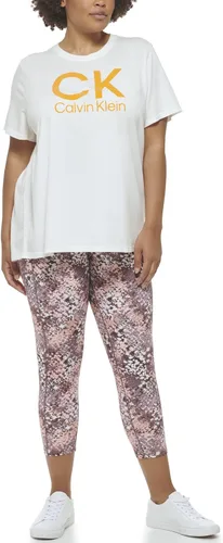 Calvin Klein Performance Camiseta de talla grande para mujer, con logotipo elástico