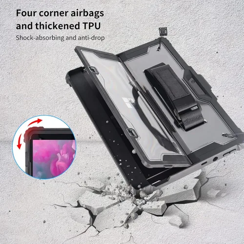 Vista 5 de AOAO Funda para Microsoft Surface Go 4/Surface Go 3/Surface Go 2/Surface Go con correa para el hombro, correa de mano, soporte para lápiz