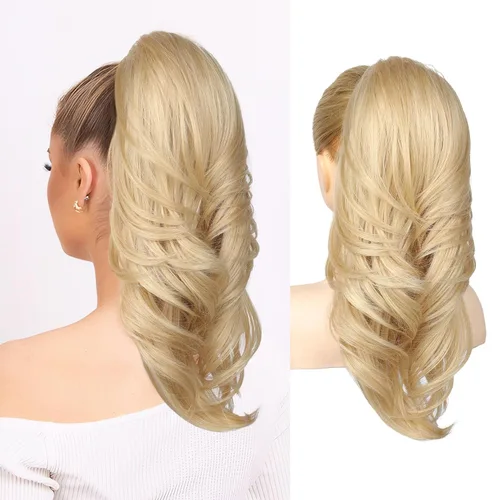 Vista 13 de SEIKEA Extensión versátil de cola de caballo con cordón, 18 pulgadas de largo, ondulado, con clip de varias capas, extensiones de cabello de cola