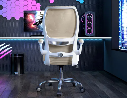 Vista 9 de TRALT Silla ergonómica de oficina - Silla de escritorio con respaldo alto ondulado y soporte lumbar ajustable Silla de computadora - Sillas