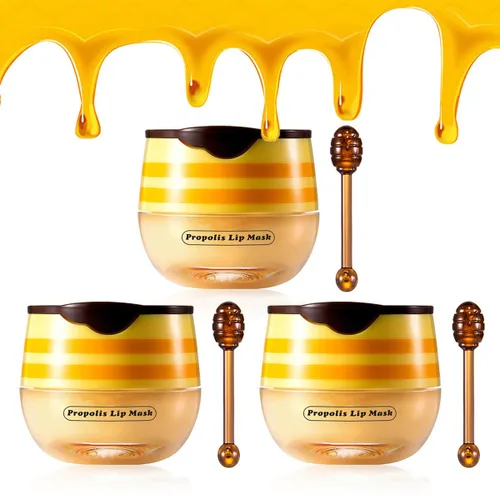 Vista 9 de 2 piezas de bálsamo labial de miel, mascarilla nocturna de propóleo con vitamina E hidratante, reduce eficazmente las líneas de los labios, previene