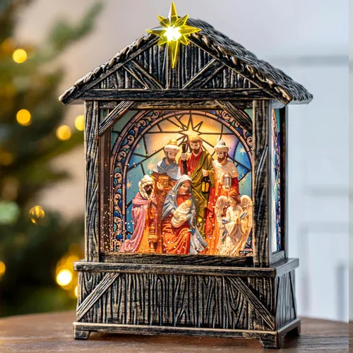 Vista 11 de Linterna de globo de nieve de Navidad, linterna brillante de agua iluminada con cable USB y funciona a baterías, para regalos y festival de Navidad