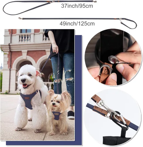 Vista 4 de Arnés sin tirones para perro, con correa multifunción, pechera suave y ajustable para mascota, no ahorca, chaleco a prueba de escape para perros