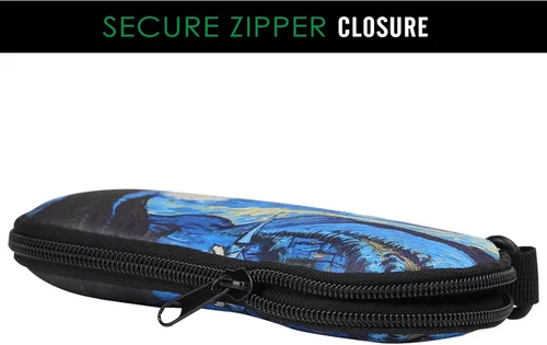 Vista 7 de MoKo - Estuche suave, ultra ligero, de neopreno, para lentes de sol, con cremallera y clip para cinturón