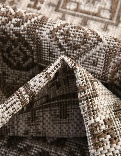 Vista 153 de Unique Loom Outdoor Aztec Collection Alfombra de área, Chalca (7 pies 10 pulgadas, cuadrada, azul/marfil)