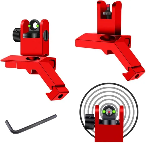 Vista 9 de Juego de mira de hierro compensado de 45 grados de fibra óptica - Transición rápida 45 grados miras de respaldo delanteras y traseras para riel