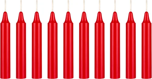 Vista 2 de Mega Candles 10 velas cónicas rojas sin perfume de 4 pulgadas, multiusos, uso general del hogar, iluminación de emergencia, iglesia, vigilias