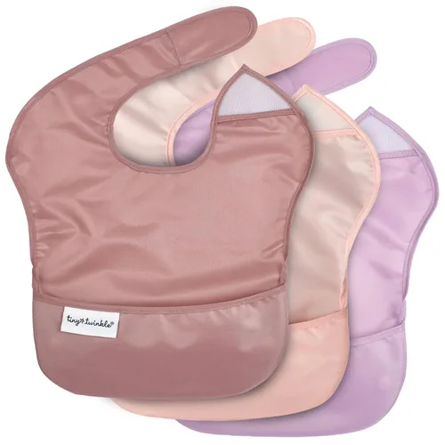 Vista 16 de Tiny Twinkle Baberos Antiderrame para Comer para Bebé Baberos Impermeables y Limpiables para Niños Pequeños con Bolsillo de Recolección Baberos