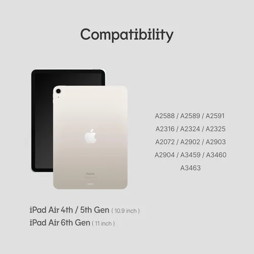 Vista 2 de RHINOSHIELD Funda para iPad compatible con Apple iPad Air 4/5-10.9 pulgadas/iPad Air M2/M3-11 pulgadas, soporte multiángulo de 11 pulgadas, funda