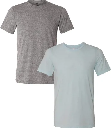 Vista 170 de Bella Canvas 3413c para hombre (1) Triblend verde + (1) Triblend rojo