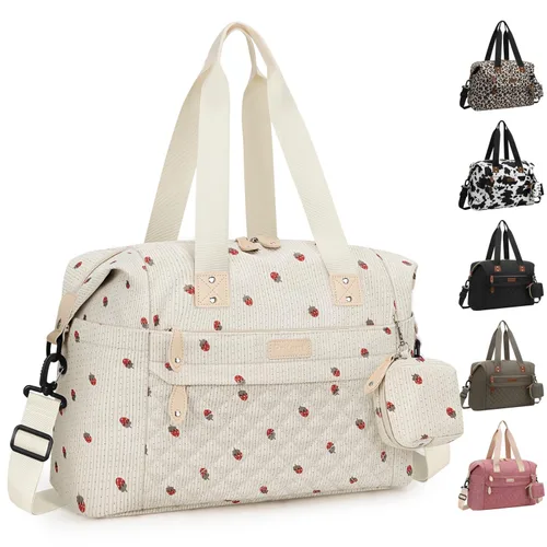 Vista 20 de Pritent Bolsa de Pañales Tote - Bolsas de Pañales para Bebé con Estuche para Chupete, Correas para el Hombro, Clips para Cochecito, Bolsa Grande