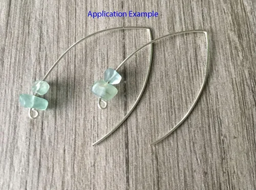 Vista 3 de 20 piezas Adabele 316 Grado Acero Quirúrgico Hipoalergénico Ganchos para Pendientes Planos en Forma de Marquesa de 45mm de Largo con Forma de V