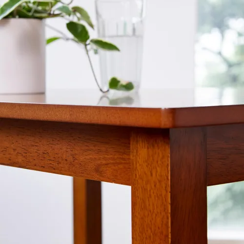 Vista 6 de Livinia Seattle - Juego de mesa de comedor de madera de 3 piezas para 2, moderno juego de comedor de cocina de granja con sillas traseras de Antiguo