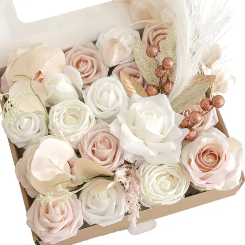 Vista 17 de Lookein Flores Artificiales para Decoración de Boda DIY, Ramo de Novia, Centros de Mesa, Guirnalda de Flores, Coronas, Arco de Pasillo, Decoración