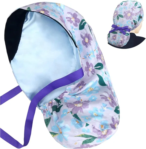 Vista 39 de ABAMERICA Scrub Caps for Women Surgical Caps Nurse Hat Functional Ponytail Holder for Long Hair Single or Satin-Lined
