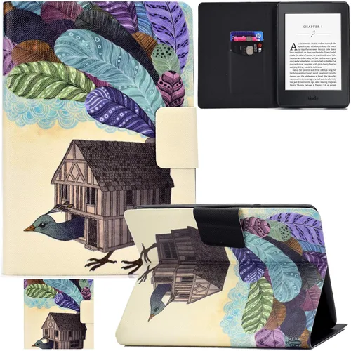 Vista 10 de Funda para Kindle Paperwhite, ranuras para tarjetas ligeras y delgadas con funda de encendido y apagado automático para Amazon Kindle Paperwhite