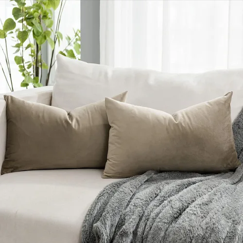 Vista 57 de Juego de 2 fundas de almohada de terciopelo suave negro de 14 x 14 pulgadas para sofá, cama, sala de estar, fundas decorativas de lujo cuadradas