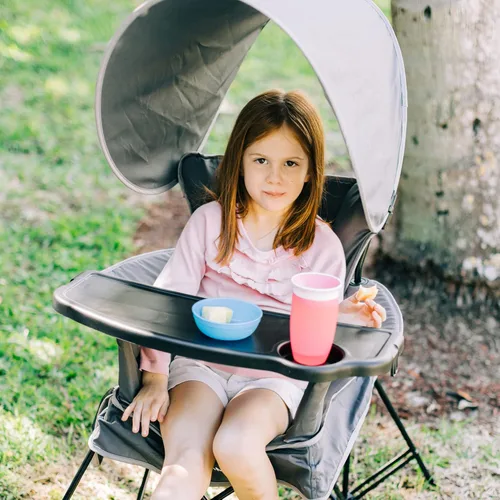 Vista 9 de Baby Delight Silla portátil Go with Me Grand Deluxe para niños Interior y exterior Gris