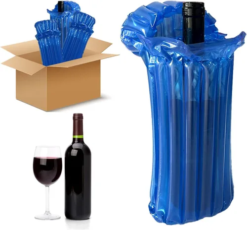 Vista 11 de Bolsas de viaje de vino para botellas de vino de avión, bolsas protectoras de botellas de vino reutilizables negras con bomba infladora gratis, 10
