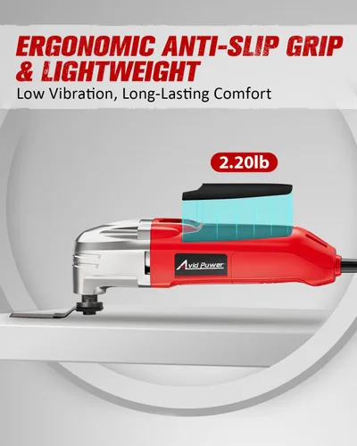 Vista 9 de AVID POWER Herramienta oscilante, 22000 OPM, multiherramienta oscilante eléctrica con ángulo de oscilación de 3°, corte, lijado, rectificado, Rojo