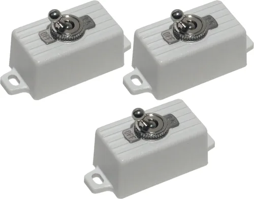 Vista 2 de Seco-Larm SS-076Q/SW ENFORCER SPST Interruptor de palanca, atractiva caja de plástico con 2 agujeros para tornillos y cables precableados de 6