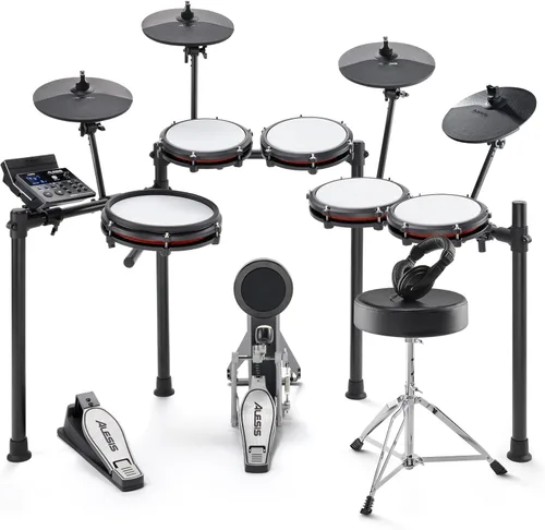 Vista 8 de Alesis Nitro Max Kit - Juego de batería eléctrica de 10 piezas con almohadillas de malla silenciosas, caja de doble zona de 10 pulgadas, Bluetooth