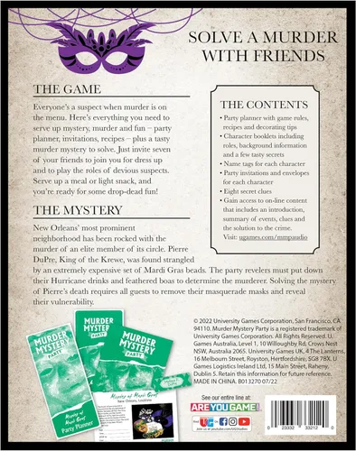 Vista 9 de Jueg de fiesta Murder Mystery- Murder at Mardi Gras