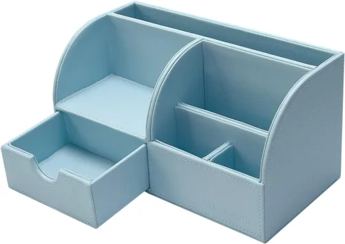 Vista 54 de UnionBasic Organizador de escritorio - Caja de almacenamiento multifuncional de cuero para escritorio con soporte para bolígrafos - Para tarjetas