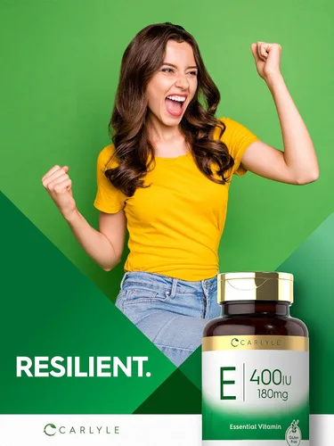 Vista 6 de Carlyle Vitamina E 400 UI cápsulas blandas (180 mg) 300 cápsulas Suplemento sin OMG y sin gluten