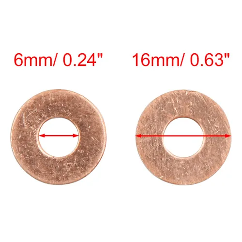 Vista 3 de X AUTOHAUX 10 arandelas de cobre de 0.236 in de diámetro interior para coche