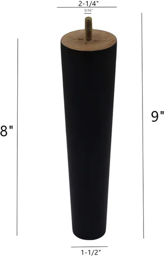Vista 2 de WEICHUAN Sofá redondo negro de madera maciza para muebles, sofá otomano, sofá biplaza otomana, mesa de tocador, patas de sofá de 8 pulgadas