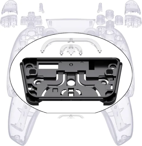 eXtremeRate Juego completo de carcasa de repuesto con botones y cubierta de panel táctil, placas delanteras y traseras transparentes compatibles con