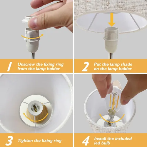 Vista 6 de HUGCHG Lámpara de mesa táctil de noche, lámparas de mesita de noche regulables sin escalones con puertos de carga USB-C USB-A, lámpara pequeña