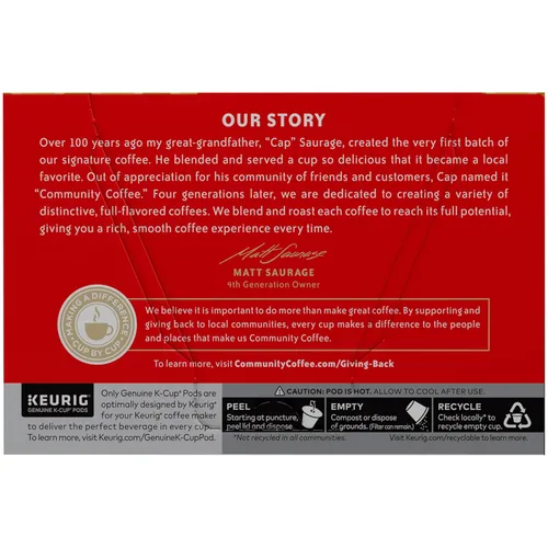 Vista 4 de Community Coffee - 72 cápsulas de café 100% Colombia, tostado medio oscuro, compatible con cafeteras Keurig 2.0 K-Cup, 12 unidades (paquete de 6)