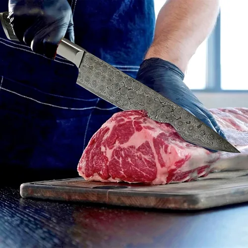 Vista 6 de 8 Inch Viking Damascus Chef Knife with 67 Layers Sharp Blade Stainless Steel Kitchen Carving Cutting Breaking Knive Pakkawood Handle Gift Box