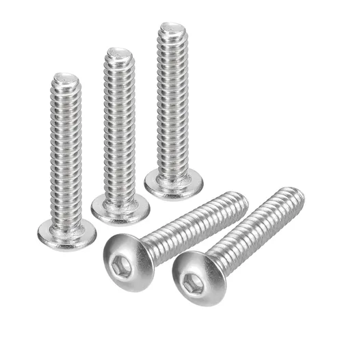 Vista 29 de uxcell tornillos de cabeza de botón #4-40x3/8, 100 piezas de acero inoxidable 304, sujetadores de rosca completa, pernos hexagonales, tornillos