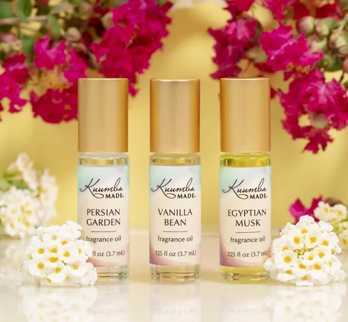 Vista 5 de Kuumba Made Aceite con fragancia de jardín persa, perfume de lote pequeño de larga duración, vegano, sin alcohol, .125 onzas líquidas