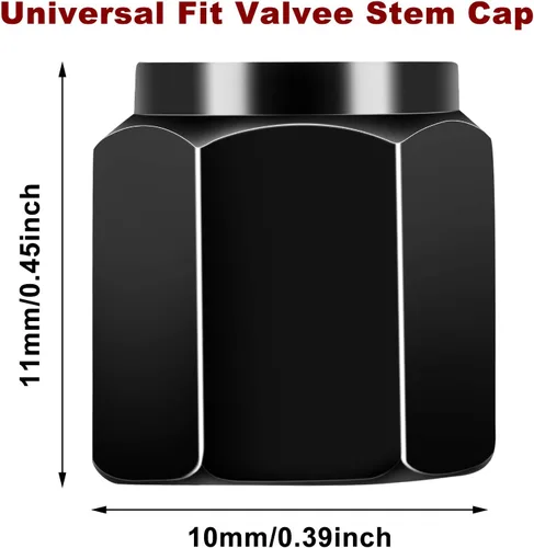 Vista 3 de Mudder 20 Tapas de Válvula de Neumático, Tapas de Vástago de Válvula de Aluminio en Forma Hexagonal con Junta Tórica de Goma, Cubiertas de Vástago