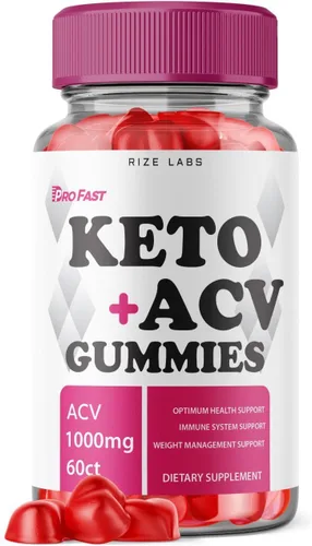 Gomitas ProFast Keto ACV, Pro Fast Keto+ACV Gummies pérdida de peso avanzada, todo natural Keto Plus Vinagre de sidra de manzana, 1000 mg,
