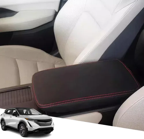 Vista 17 de Great-luck Funda de cuero para consola central con protector de reposabrazos y accesorios (costuras negras) para Nissan Rogue