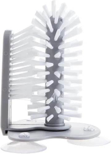 Cepillo de limpieza de botellas de agua, arandela de vasos de vidrio con base de succión, cepillo de taza de lavado giratorio desmontable, limpiador