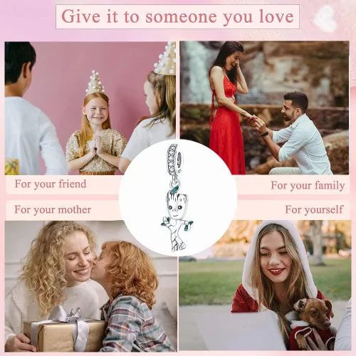 Vista 5 de Abalorio de plata de ley 925 para pulseras y collares Pandora para mujer, circonitas cúbicas 5A, cuentas de joyería